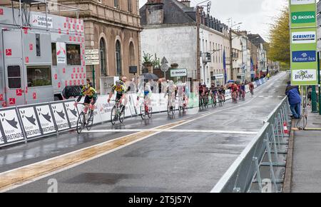 Amateur-Radrennen in Pontivy, Frankreich Stockfoto