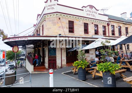 Balmain Sydney, das London Hotel Public beherbergt einen Bar Pub in der Darling Street, ein traditioneller englischer Pub in Sydney, NSW, Australien Stockfoto