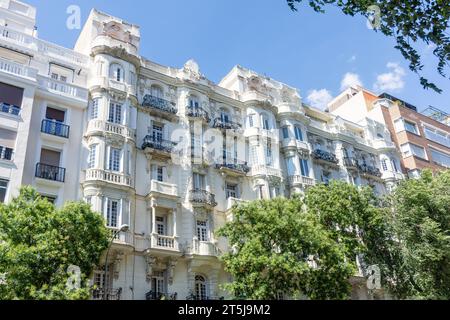 Historische Architektur, Calle de Espalter, Retiro, Madrid, Königreich Spanien Stockfoto