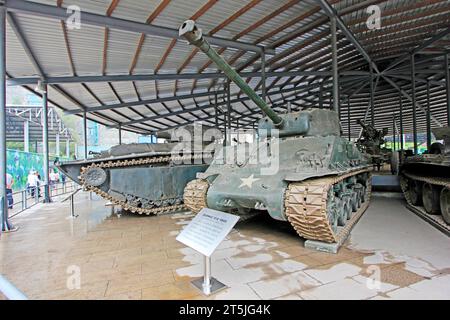 PEKING - 24. MAI: Amerikanischer mittlerer Panzer M4A1 Typ 'Sherman', im chinesischen Militärmuseum, am 24. Mai 2014 in Peking, China Stockfoto