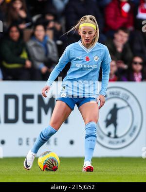 Borehamwood, Großbritannien. November 2023. Chloe Kelly von Manchester City im Einsatz beim Spiel Arsenal Women FC gegen Manchester City Women's Super League im Meadow Park Stadium, Borehamwood, England, Großbritannien am 5. November 2023 Credit: Every Second Media/Alamy Live News Stockfoto