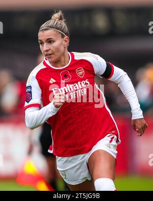 Borehamwood, Großbritannien. November 2023. Steph Catley von Arsenal während des Spiels Arsenal Women FC gegen Manchester City Women's Super League im Meadow Park Stadium, Borehamwood, England, Großbritannien am 5. November 2023 Credit: Every Second Media/Alamy Live News Stockfoto