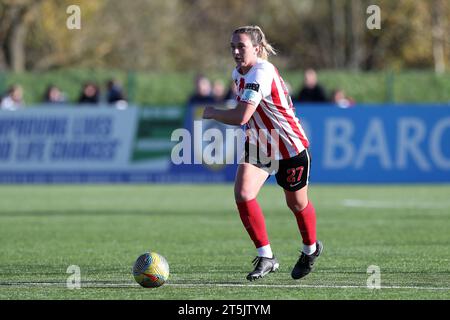 Durham City am Sonntag, den 5. November 2023. Sunderlands Brianna Westrup während des FA Women's Championship-Spiels zwischen Durham Women und Sunderland im Maiden Castle, Durham City, am Sonntag, den 5. November 2023. (Foto: Mark Fletcher | MI News) Credit: MI News & Sport /Alamy Live News Stockfoto