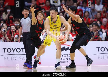 Arena Tachikawa Tachihi, Tokio, Japan. November 2023. Yuya Nagayoshi (Sunrockers), 3. NOVEMBER 2023 - Basketball : 2023-24 B.LEAGUE B1 Spiel zwischen Alvark Tokio - Sunrockers Shibuya in der Arena Tachikawa Tachihi, Tokio, Japan. Quelle: YUTAKA/AFLO SPORT/Alamy Live News Stockfoto