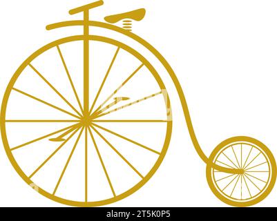 Klassisches Penny Farthing Fahrrad oder Fahrrad im Vektor Stock Vektor