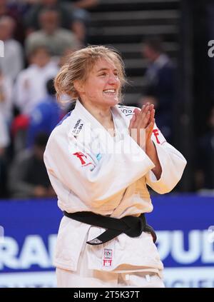 Andreja Leski (SLO) brons im Frauenfinale -63 kg gegen Gili Sharir (ISR) während der Judo-Europameisterschaft Seniors am 4. November 2023 in der Sud de France Arena Montpellier, Frankreich Credit: SCS/Soenar Chamid/AFLO/Alamy Live News Stockfoto