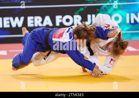 Andreja Leski (SLO) brons im Frauenfinale -63 kg gegen Gili Sharir (ISR) während der Judo-Europameisterschaft Seniors am 4. November 2023 in der Sud de France Arena Montpellier, Frankreich Credit: SCS/Soenar Chamid/AFLO/Alamy Live News Stockfoto