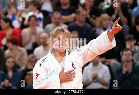 Andreja Leski (SLO) brons im Frauenfinale -63 kg gegen Gili Sharir (ISR) während der Judo-Europameisterschaft Seniors am 4. November 2023 in der Sud de France Arena Montpellier, Frankreich Credit: SCS/Soenar Chamid/AFLO/Alamy Live News Stockfoto