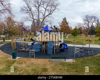 Lincoln Park Playground Greeley Colorado Stockfoto