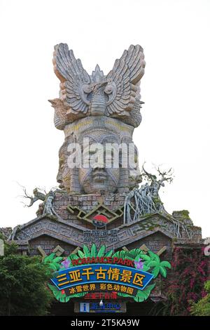 Sanya City, China - 31. März 2019: Riesige Figuren-Skulptur in einem Park, Sanya City, Provinz Hainan, China Stockfoto