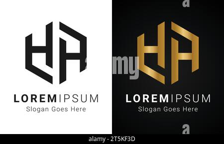 Luxuriöses Initial HH-Logo mit Monogramm und Textbuchstaben Stock Vektor