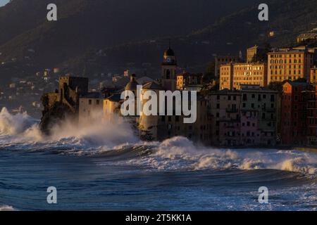 Sturm Camosgli Ligurien Stockfoto