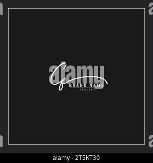 Luxuriöses Initial CF Logo Initialen Signatur Handschriftenmonogramm isoliert auf schwarzem Hintergrund Stock Vektor