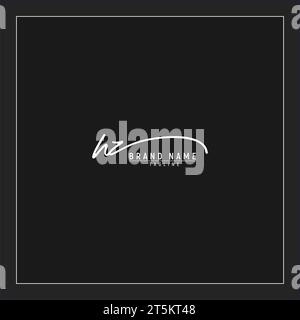 Luxuriöses Initial HZ Logo Initialen Signatur Handschrift Monogramm isoliert auf schwarzem Hintergrund Stock Vektor