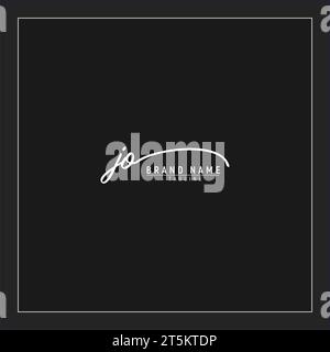 Luxuriöses Initial JO Logo Initialen Signatur Handschrift Monogramm isoliert auf schwarzem Hintergrund Stock Vektor