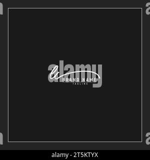 Luxuriöses Initial-LC-Logo-Initialen Signatur-Monogramm mit Handschrift auf schwarzem Hintergrund Stock Vektor