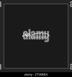 Luxuriöses Initial NA Logo Initialen Signature Handschrift Monogramm isoliert auf schwarzem Hintergrund Stock Vektor