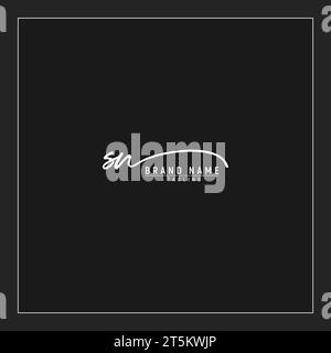 Luxuriöses Initial SN Logo Initialen Signatur Handschrift Monogramm isoliert auf schwarzem Hintergrund Stock Vektor