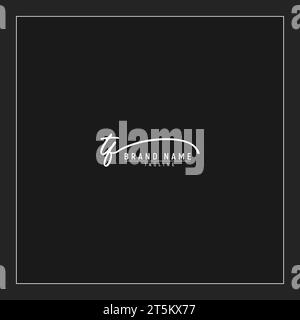 Luxuriöses Initial TF Logo Initialen Signatur Handschrift Monogramm isoliert auf schwarzem Hintergrund Stock Vektor