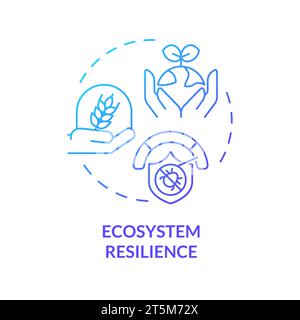 Thin Gradient Symbol Ökosystem Resilience Konzept Stock Vektor