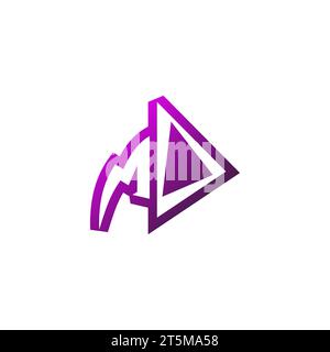 Mo Premium Emblem-Logo – anfängliches E-Sport- und Gaming-Design-Konzept Stock Vektor