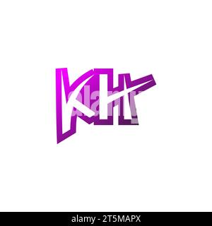 KH Premium Emblem Logo Initial Esport und Gaming Design Konzept Stock Vektor