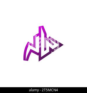 NW Premium Emblem Logo Initial Esport und Gaming Design Konzept Stock Vektor