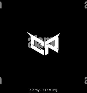 CR Premium Emblem Logo Initial Esport und Gaming Design Konzept Stock Vektor