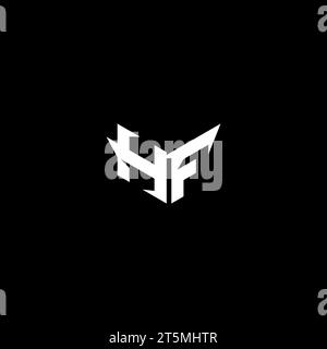 HF Premium Emblem Logo Initial Esport und Gaming Design Konzept Stock Vektor