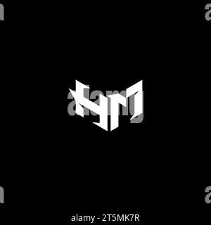 HM Premium Emblem Logo Initial ePort und Gaming Design Konzept Stock Vektor
