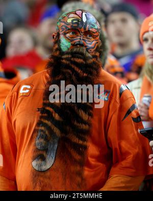 Cincinnati, Usa. November 2023. Fußballfans jubeln ihr Team während des Spiels zwischen den Baffalo Bills und den Cincinnati Bengals im Paycor Stadium am Sonntag, den 5. November 2023 in Cincinnati, Ohio. Foto von John Sommers II/UPI Credit: UPI/Alamy Live News Stockfoto