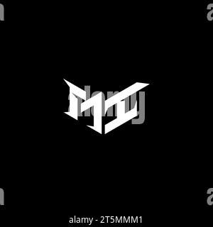 Das MI Premium Emblem-Logo, das anfängliche Esport- und Gaming-Design-Konzept Stock Vektor