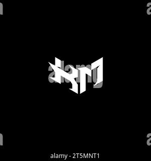 DAS KM Premium Emblem-Logo für den ersten Esport und das Design-Konzept für Spiele Stock Vektor