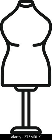 Textil-Handwerkskuppe Icon Umrissvektor. Schneiderkleidung. Textilausrüstung Stock Vektor
