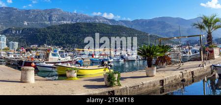 Budva Montenegro, Hafen von Budva Stockfoto