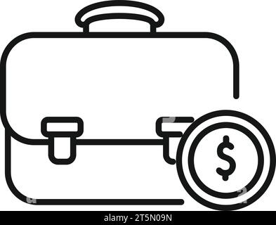 Suitcase Strategy Business Icon Outline Vektor. Geld berechnen. Zukunft der Wirtschaft Stock Vektor