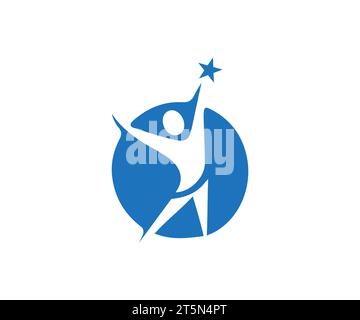 Design-Vorlage für Mann und Stern Stock Vektor