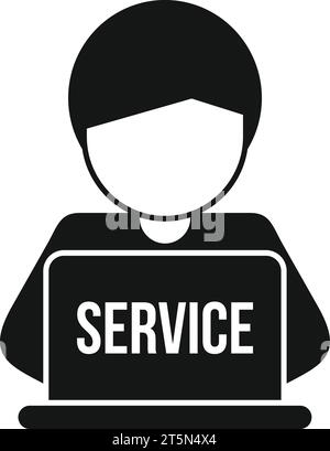 Remote Laptop Service man Symbol einfacher Vektor. Defekte Reparatur. Computer defekt Stock Vektor