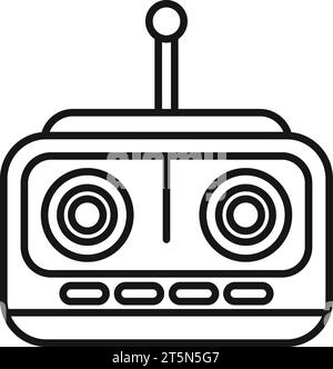 Symbol der Fernbedienung der Funkdrohne umrissener Vektor. Digitale Technologie. Neues modernes Land Stock Vektor