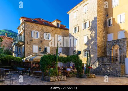 Die magische Altstadt von Budva in Montenegro Stockfoto