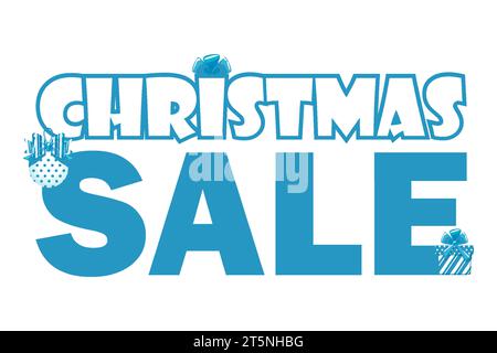 Blue Text WEIHNACHTSANGEBOT auf weißem Hintergrund. Stock Vektor