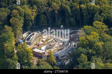 Luftansicht, Rombergpark und Zoo, neue Anlage, Rombergpark-Lücklemberg, Dortmund, Ruhrgebiet, Nordrhein-Westfalen, Deutschland, DE, Europa, Luftpho Stockfoto