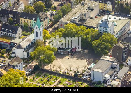 Luftaufnahme, Marktplatz Hombruch und evangelische Kirche am Markt, Stadtteil Hombruch, Dortmund, Ruhrgebiet, Nordrhein-Westfalen, Deutschland, Plac Stockfoto