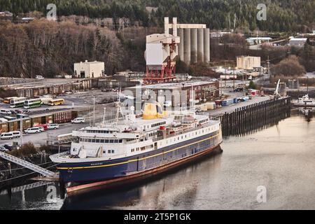 Alaska Ketchikan, Ward Cove Harbour, MV Malaspina benannt nach dem Malaspina Gletscher Stockfoto