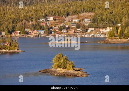 Tongass Highway, Ketchikan Gateway Borough, Alaska, USA und Inseln rund um den Hafen, Stockfoto