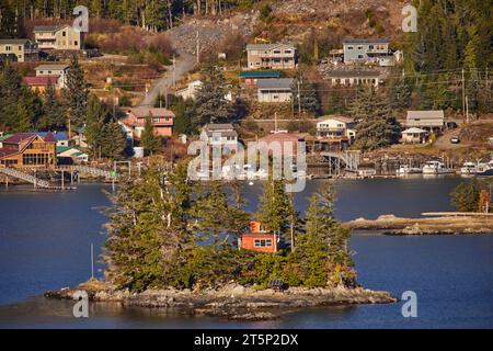 Tongass Highway, Ketchikan Gateway Borough, Alaska, USA und Inseln rund um den Hafen, Stockfoto