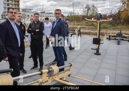 Lviv, Ukraine. Oktober 2023. Minister für Gesundheit der Ukraine Viktor Lyashko während eines Besuchs in Lemberg. Quelle: SOPA Images Limited/Alamy Live News Stockfoto