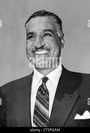 Gamel Abdel Nasser. Porträt des ehemaligen ägyptischen Präsidenten Gamal Abdel Nasser Hussein (1918-1970), 1962 Stockfoto