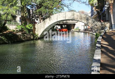 Die Brücke über den San Antonio River, Texas Stockfoto