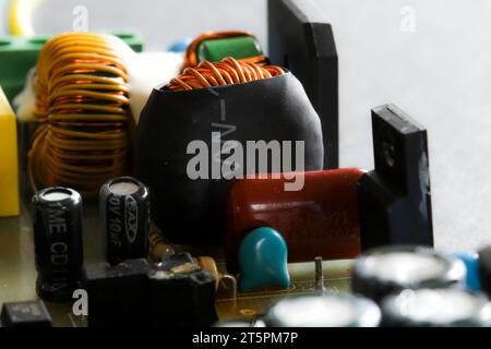 Alte Leiterplatte aus nächster Nähe Stockfoto